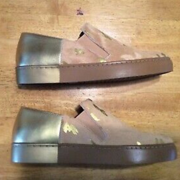 New FREE PEOPLE Tan Fur Gold Slip-on Sneaker 38 - Picture 4 of 10